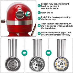 img 1 attached to 🧀 KINGEAGLE Stainless Steel KitchenAid Mixer Attachment - Cheese Grater & Food Slicer, 6.95.4inch, Accessories for KitchenAid Mixer
