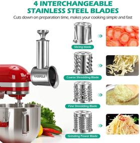 img 2 attached to 🧀 KINGEAGLE Stainless Steel KitchenAid Mixer Attachment - Cheese Grater & Food Slicer, 6.95.4inch, Accessories for KitchenAid Mixer