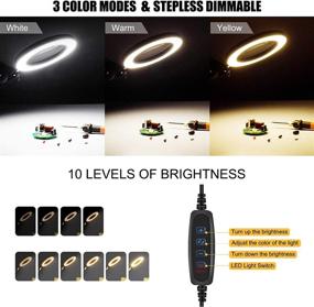 img 3 attached to 💡 Enhanced LED Magnifying Lamp: 3 Color Modes, Stepless Dimming & 5-Diopter Lens for Précise Workbench & Close Work