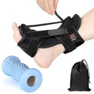 👣 relieve morning foot pain with upgraded 3-straps plantar fasciitis splints night & foot massage roller set logo