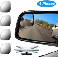 360 degree rotating fan-shaped rear blind spot mirror for vehicle safety - wide angle side mirror convex rearview mirror for car truck van (natural mirror color) logo