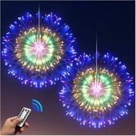 denicmic firework lights starburst lights 200 led copper wire battery operated hanging sphere lights with remote - illuminate your patio party wedding christmas with 8 modes fairy ceiling decorations (2 pack) логотип