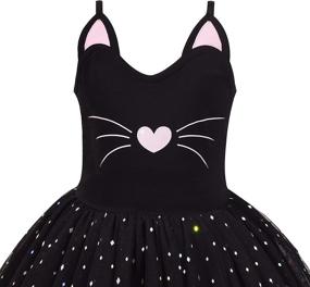 img 2 attached to 👗 Sunny Fashion Girls Dress: Cat Face Black Tower Ruffle Dancing Party Dress in Size 4-10