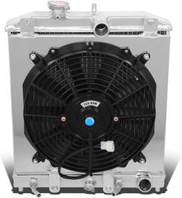 img 4 attached to DNA Motoring RA+FS-HC92-42-AT-2 Dual Row Radiator and Fan Shroud Kit