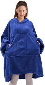 img 4 attached to HOMELEX Blanket Hoodie Wearable Blankets