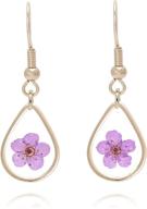 🌼 bonaluna yellow pressed flower earrings – elegant girls' jewelry for enhanced seo logo