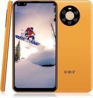 📱 разблокированный смартфон xgody mate40 - 6.72” hd перфорированный экран, android 8.1 мобильные телефоны по доступной цене - два sim-карта-бесплатные мобильные телефоны с face id, два 5mp камеры красоты + 8gb rom (желтый, 6.72") логотип