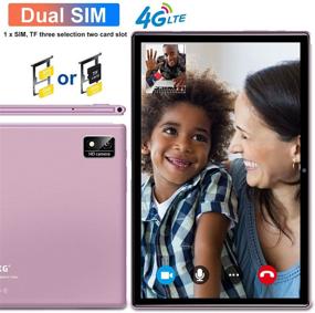 img 1 attached to 📱 High Performance Android 10 Tablet - 10 Inch, 6GB RAM, 128GB/512GB ROM, Dual Camera, 5G WiFi, 4G LTE - Pink