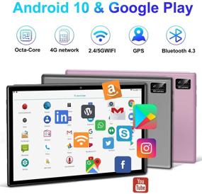 img 3 attached to 📱 High Performance Android 10 Tablet - 10 Inch, 6GB RAM, 128GB/512GB ROM, Dual Camera, 5G WiFi, 4G LTE - Pink