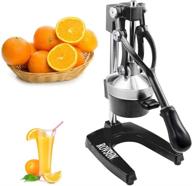 rovsun professional citrus juicer, commercial grade manual fruit press juicer for orange lemon pomegranate juice, premium quality heavy duty hand press citrus juicer press and lime squeezer stand - black logo