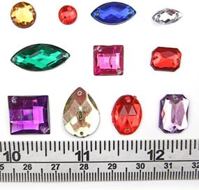 img 2 attached to 💎 50g/Pack Sew on Acrylic Diamante Rhinestone Crystal Gemstone with Hole - Mixed Color and Shape - Perfect for ALL Kinds of Projects