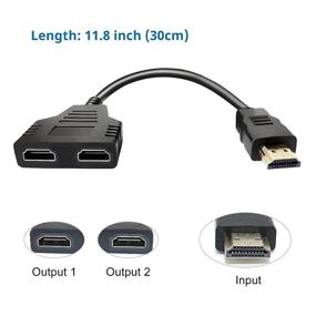 img 2 attached to 🔌 HDMI Разветвительный кабель - 1x2 HDMI мужской к двум HDMI женским адаптер для HD LED LCD ТВ - поддерживает одновременное отображение на двух телевизорах.