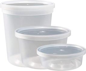 img 3 attached to DuraHome Food Storage Containers: 44 Sets BPA-Free Leakproof Round Clear Takeout Containers with Lids - 8oz, 16oz, 32oz Combo Pack for Meal Prep, Freezing, and Microwave Use - Airtight and Durable