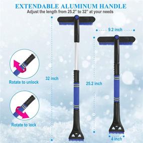 img 1 attached to ❄️ Viopic 2 Pack Extendable 32” Ice Scraper and Snow Brush: Ultimate Car Windshield Snow Removal Tool with Pivoting Brush Head and Ergonomic Foam Grip