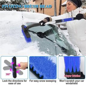 img 3 attached to ❄️ Viopic 2 Pack Extendable 32” Ice Scraper and Snow Brush: Ultimate Car Windshield Snow Removal Tool with Pivoting Brush Head and Ergonomic Foam Grip
