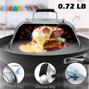 img 1 attached to 🧀 Set of 2 Cheese Melting Domes - Leonyo 12&#34; &amp; 9&#34; Stainless Steel Steam Basting Covers for Griddle Grill, Heavy Duty Griddle Accessories for BBQ Flat Top Kitchen Cooking Hamburger - Heat Proof Handle