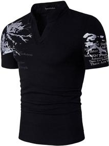 img 4 attached to Sportides Fashion V Neck Henley T Shirt Men's Clothing