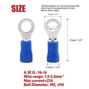 img 3 attached to 🔌 Hilitchi Insulated Terminals: Premium Electrical Connectors for Industrial Wiring & Connecting