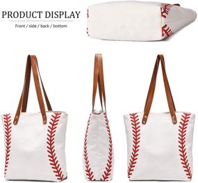 img 3 attached to 👜 Stylish and Spacious Baseball Tote Bag: Perfect for Sporty Women on the Go!