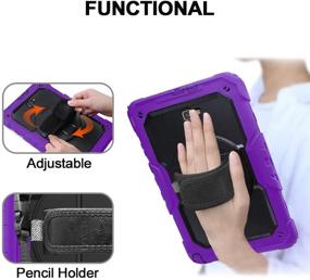 img 2 attached to 📱 CLARKCAS Samsung Galaxy Tab A 10.1 Case 2016 SM-T580/T585 with Screen Protector - Kid-Friendly Shockproof Rugged Cover with Pencil Holder in Purple