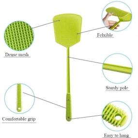 img 2 attached to 🪰 Multi Pack Fly Swatters: 5 Strong Plastic Fly Swat Set with Long Flexible Handle - Manual Assorted Colors - Heavy Duty Fly Swatter Bundle