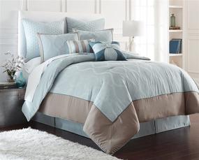 img 4 attached to 🛏️ Amrapur Overseas 38EJECMG-TPZ-QN Tropez Queen Embroidered Comforter Set - 8 Piece Bundle