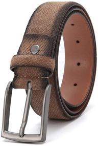 img 1 attached to 👔 Ground Mind Embossed Rhombus Pattern Men's Belt Accessories: Elevate Your Style