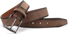 img 3 attached to 👔 Ground Mind Embossed Rhombus Pattern Men's Belt Accessories: Elevate Your Style