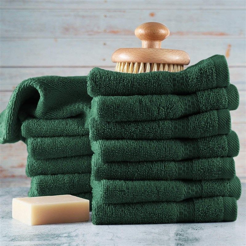 Yoofoss Luxury Bamboo Washcloths Towel Set 10 Pack Baby Wash Cloth for Bathroom-Hotel-Spa-Kitchen Multi-Purpose Fingertip Towels and Face Cloths 10