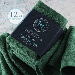 img 1 attached to 🛁 Luxurious Hearth & Harbor Bath Towels: 100% Ring Spun Cotton, Ultra Soft & Highly Absorbent, in Black
