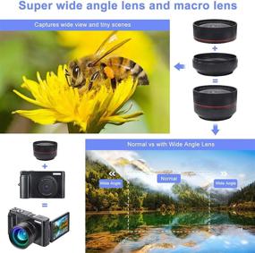 img 3 attached to 📷 WiFi Vlogging Camera HD 1080P 24MP Video Camcorder for YouTube with Flip Screen, Wide Angle Lens, 16X Zoom, 2 Batteries, 32GB SD Card