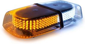 img 4 attached to 🚓 Law Enforcement Truck Car Safety Strobe Lights - White & Amber/Yellow 240 LED Emergency Hazard Warning Mini Beacon Light Bar with Magnetic Base for Snowplow