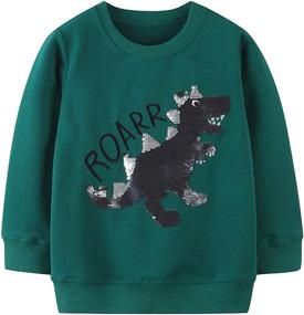 img 4 attached to Cute Cartoon Cotton Sweater Shirt for Unisex Kids - Hongshilian