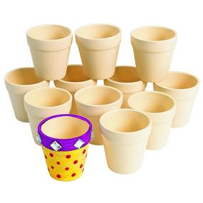 img 1 attached to 🌸 Ceramic Flower Pots, Set of 12 Kids Crafts, Crafts for Children, Flowers & Herb Garden for Kids, Ideal Mother's Day or Father's Day Gift, Birthday or Holiday, Personalize & Individually Decorate - SEO-Optimized