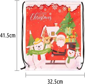 img 3 attached to 🎁 Whaline Bags Christmas Drawstring Bags: Festive Treat Wrapping Reusable Backpacks for Xmas Tree, Reindeer, Santa, Snowman - Ideal for Birthday & Party Favors (5 Pack, 12.8" x 16.3")