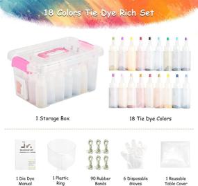 img 2 attached to 🎨 SainSmart Jr Tie Dye Kit: 18 Colorful Options for Kids and Adults, Complete Set with Storage Box for Clothing, Crafts, and Textile Projects – Perfect for Parties and Group Activities!