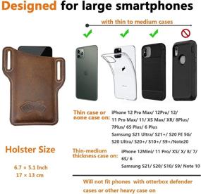 img 3 attached to 📱 Effortless Utility: EASYANT Leather Cell Phone Holster Men Universal Case Waist Bag Sheath - Belt Loop Brown