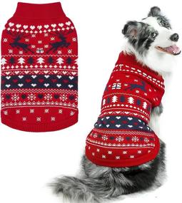 img 4 attached to 🎅 PUPTECK Christmas Dog Sweaters: Soft Warm Winter Coat for Dogs - Indoor/Outdoor, Colorful Design, Classic Style