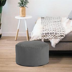 img 1 attached to Aesthetic and Versatile Howard Elliott Ottoman Foot Pouf Bella, Pewter: Elevate Your Décor