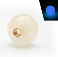 top10 racing universal car jdm white round cue luminous ball shift knob for manual/automatic vehicles | blue | 5 6 speed gear shifter + adapters logo