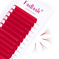 luscious red easy fan volume lashes: d curl 15-20mm | colorful self fanning eyelash extensions in mixed tray 0.07mm logo