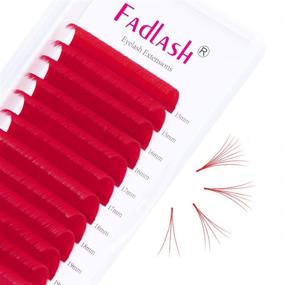 img 4 attached to Luscious Red Easy Fan Volume Lashes: D Curl 15-20mm | Colorful Self Fanning Eyelash Extensions in Mixed Tray 0.07mm