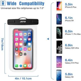 img 2 attached to 📱 JOTO Universal Waterproof Phone Pouch, 7 inch Waterproof Dry Bag Case for iPhone 13 Pro Max, 12, 11, XS, XR, 8, 7 Plus, Galaxy S21 Ultra, A42, S10, Note10, Moto, Pixel - 4 Pack (Clear)