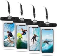 📱 joto universal waterproof phone pouch, 7 inch waterproof dry bag case for iphone 13 pro max, 12, 11, xs, xr, 8, 7 plus, galaxy s21 ultra, a42, s10, note10, moto, pixel - 4 pack (clear) logo