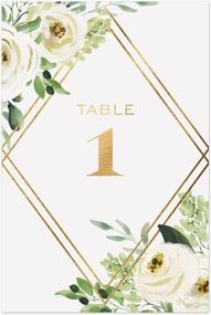 img 4 attached to Greenery Numbers Wedding Watercolor Botanical