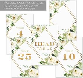 img 3 attached to Greenery Numbers Wedding Watercolor Botanical