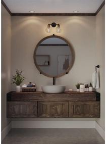 img 1 attached to 🛀 Hansford Collection 2-Light Clear Glass Coastal Bath Vanity Light Antique Bronze: Timeless Elegance for your Bathroom