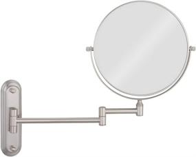 img 4 attached to GuRun 8-Inch Two-Sided Swivel Wall Mount Makeup Mirror: Enhance 💄 Your Beauty Routine with 10x Magnification and a Stylish Brushed Nickel Finish!