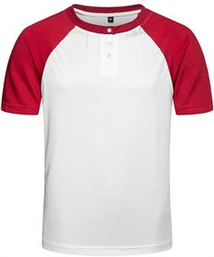 img 4 attached to Raglan Henley Jersey Hoodie: Ultimate Performance Wear for Men's Workout Clothing and Shirts