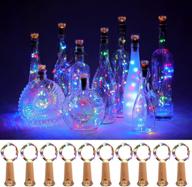 🍾 kzobyd wine bottle lights with cork - 10 pack fairy battery operated mini diamond shaped led cork lights for wine bottles diy party decor christmas halloween wedding festival (multi color) logo